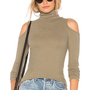 Revolve Olive Turtleneck with Exposed Shoulders